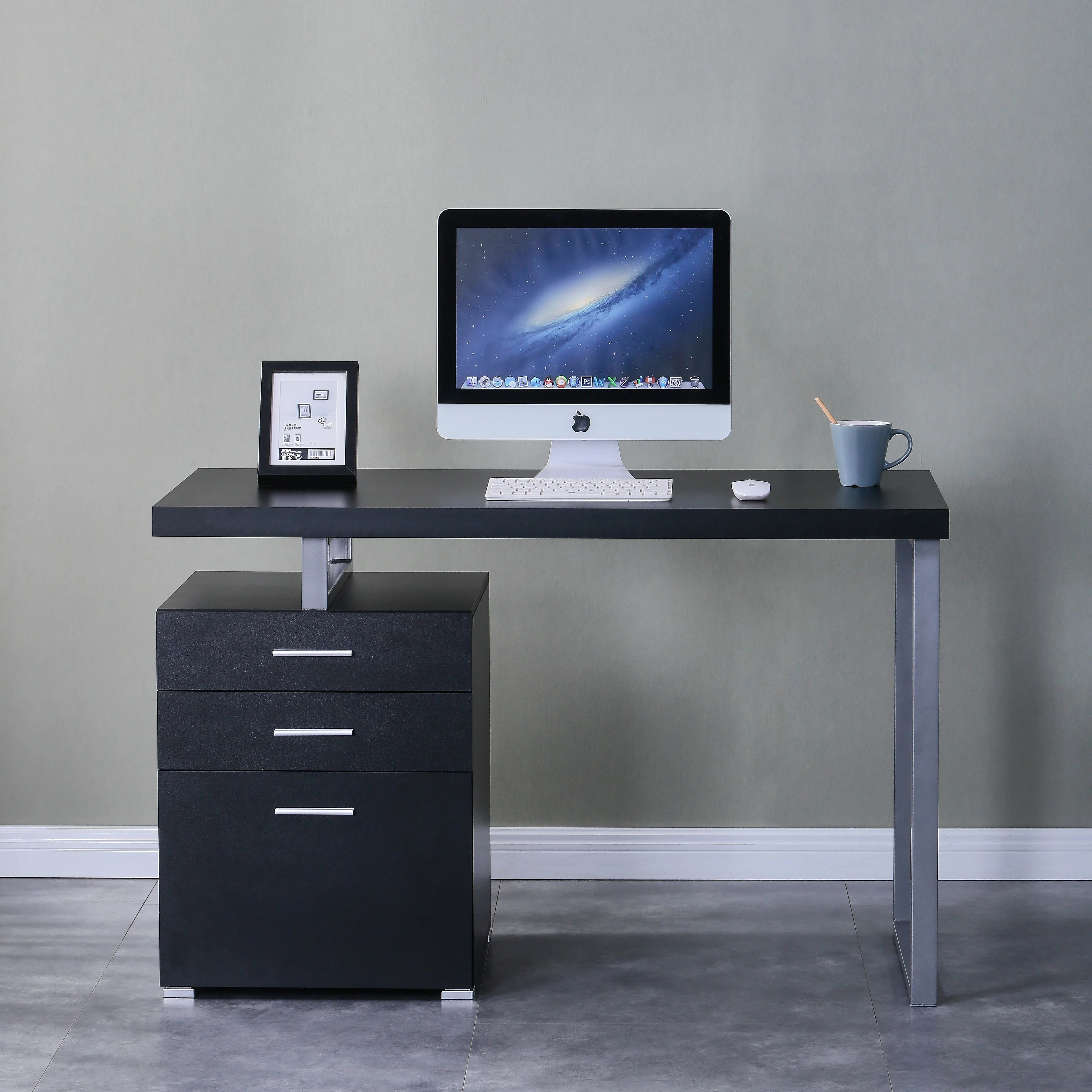 Alecia Office Desk - Black - Image 2