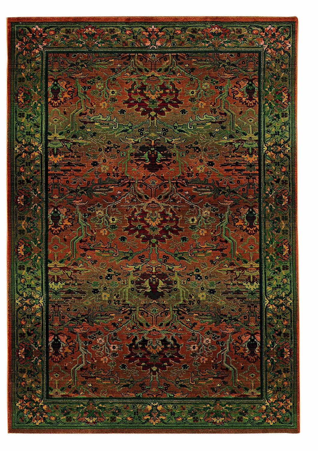 Alexandria Green Oriental Area Rug (5'3" x 7'6")