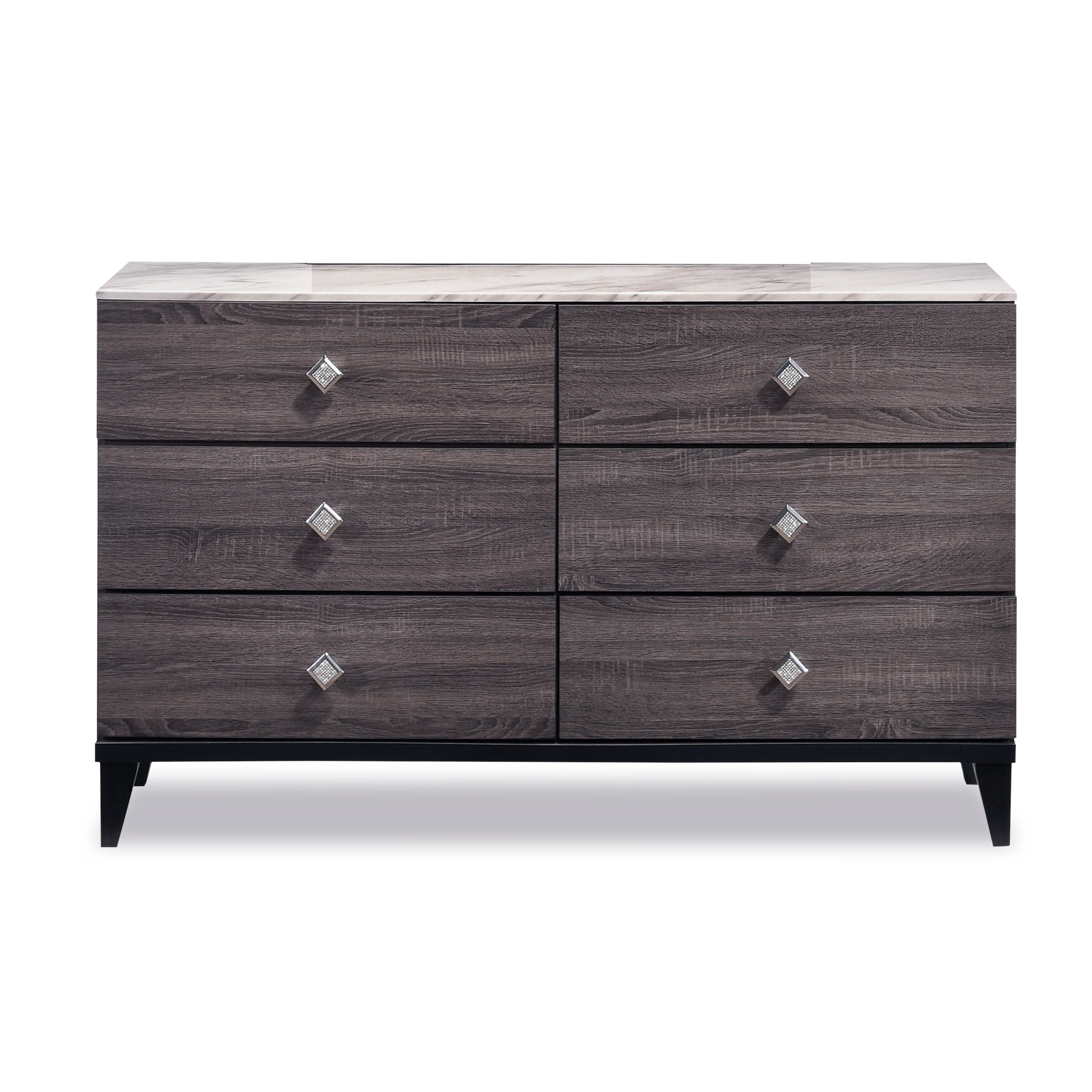 Amber 6 Drawer Dresser - Grey, Black - Image 3
