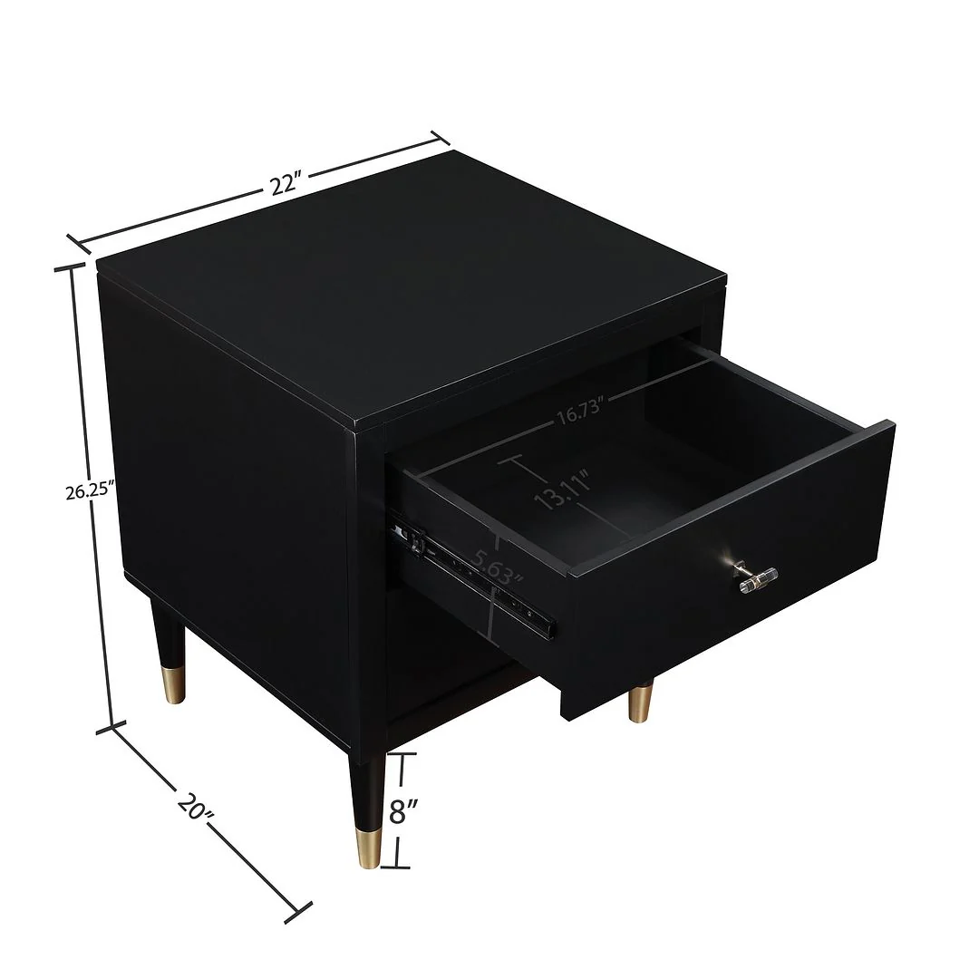 Anderup Nightstand - Black - Image 3