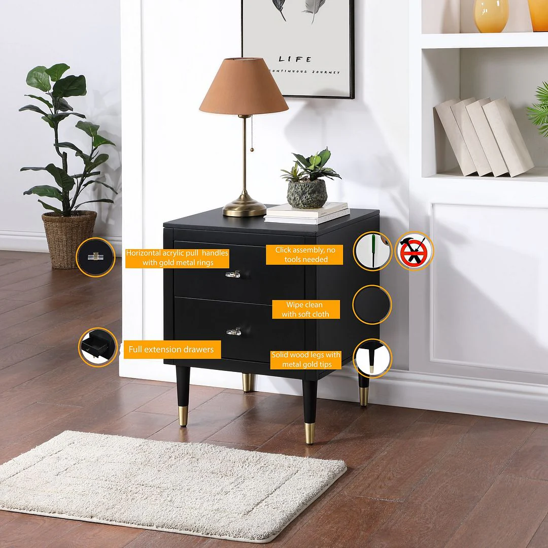 Anderup Nightstand - Black - Image 4
