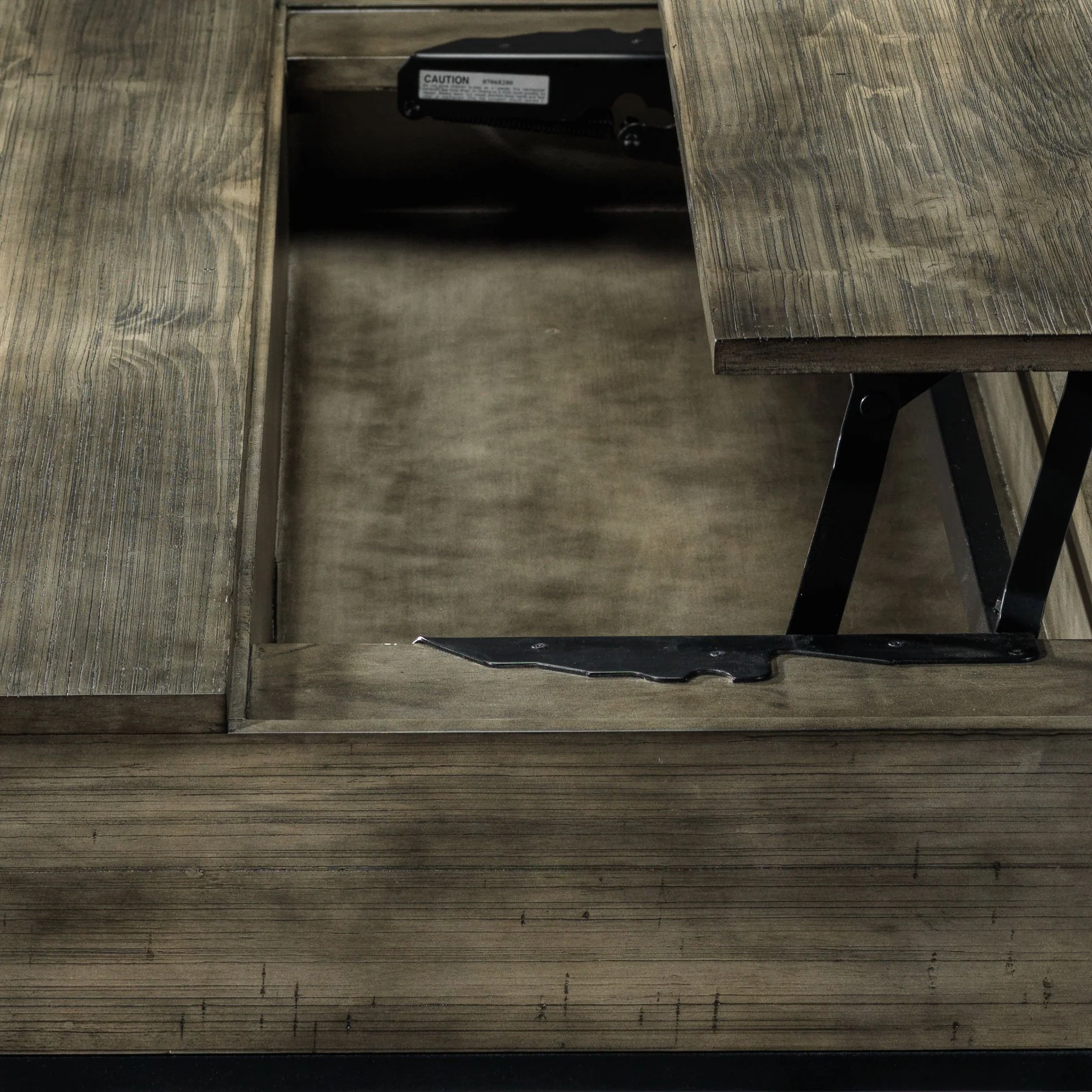 Asher Lift-Top Coffee Table and Two End Table Set - Grey - Image 4