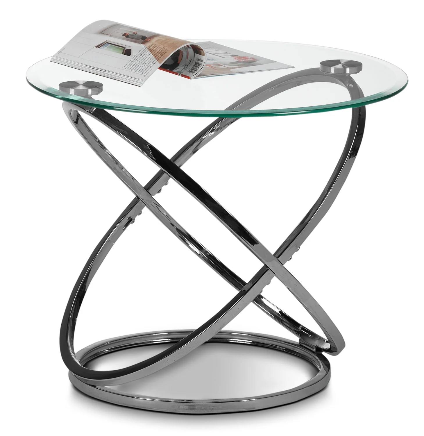 Axis Coffee Table and Two End Tables - Chrome - Image 3