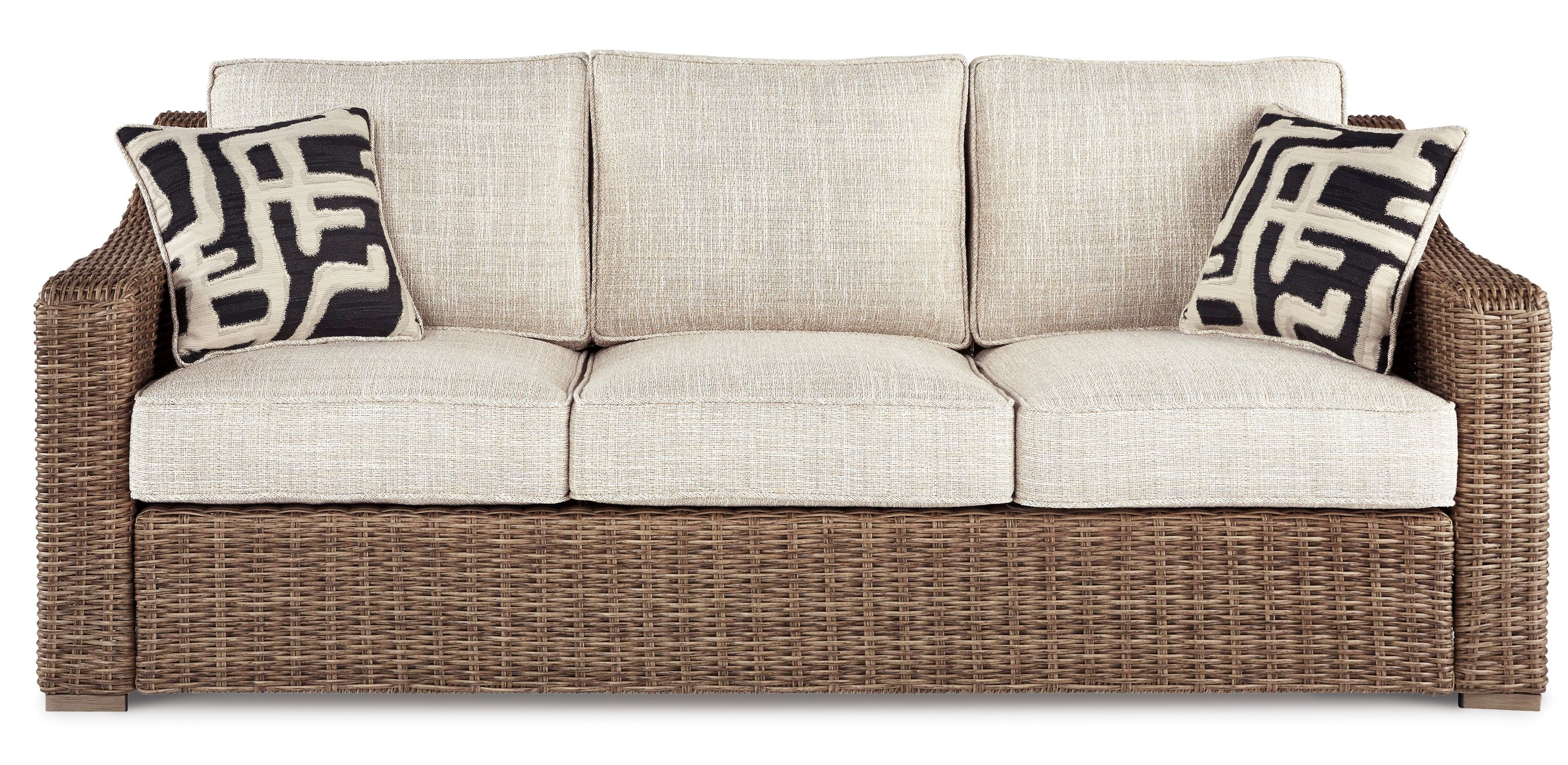 Beachcroft - Outdoor Sofa - Beige, Brown - Image 3