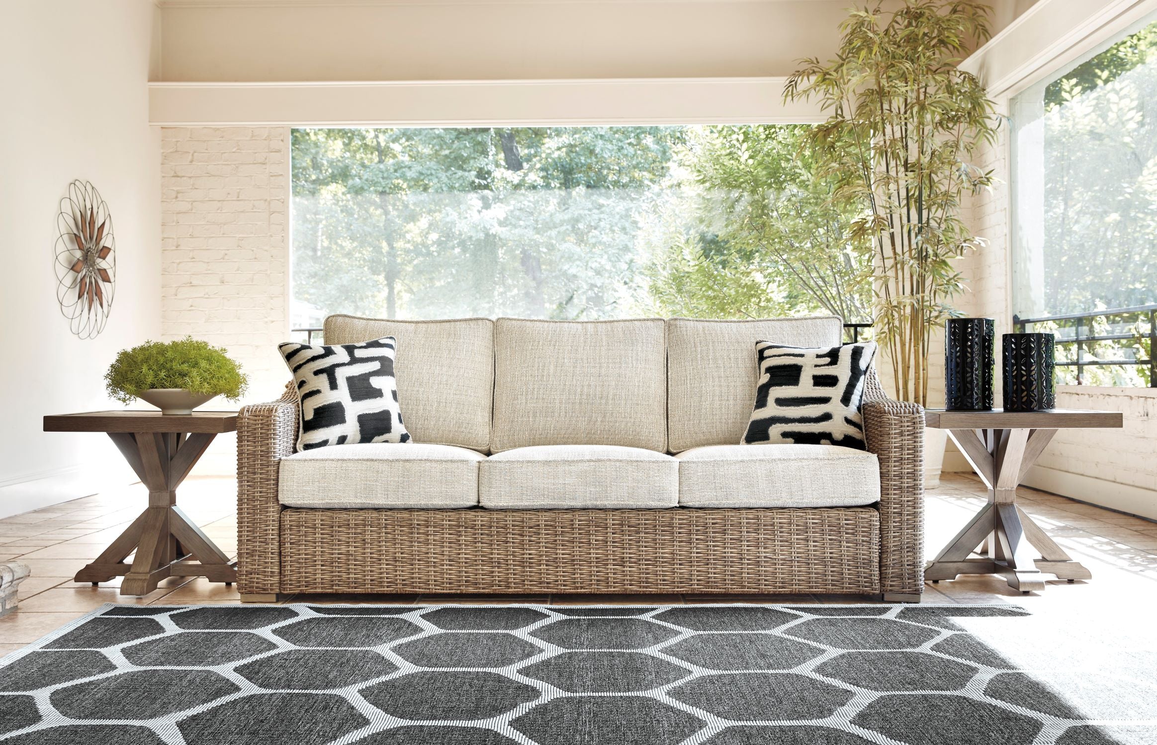 Beachcroft - Outdoor Sofa - Beige, Brown - Image 5