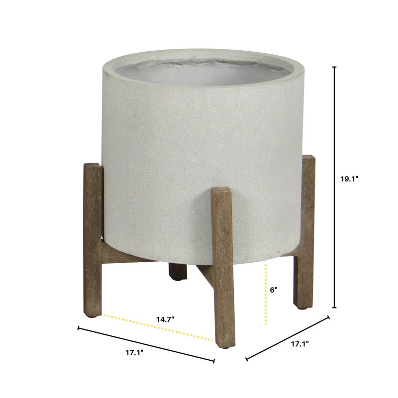 Bredgade V 17" Indoor/Outdoor Planter - Natural Stone - Image 4