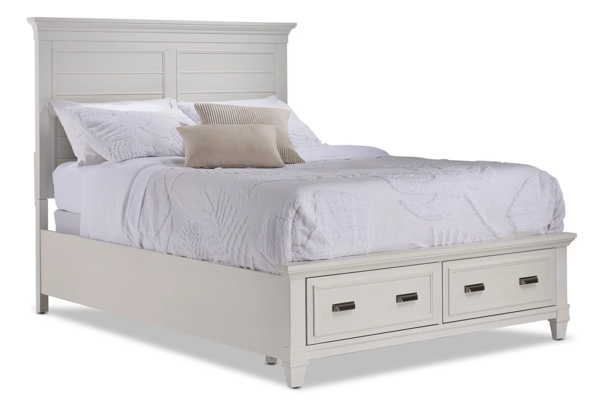 Charleston 3 - Piece King Storage Bed - Dove White