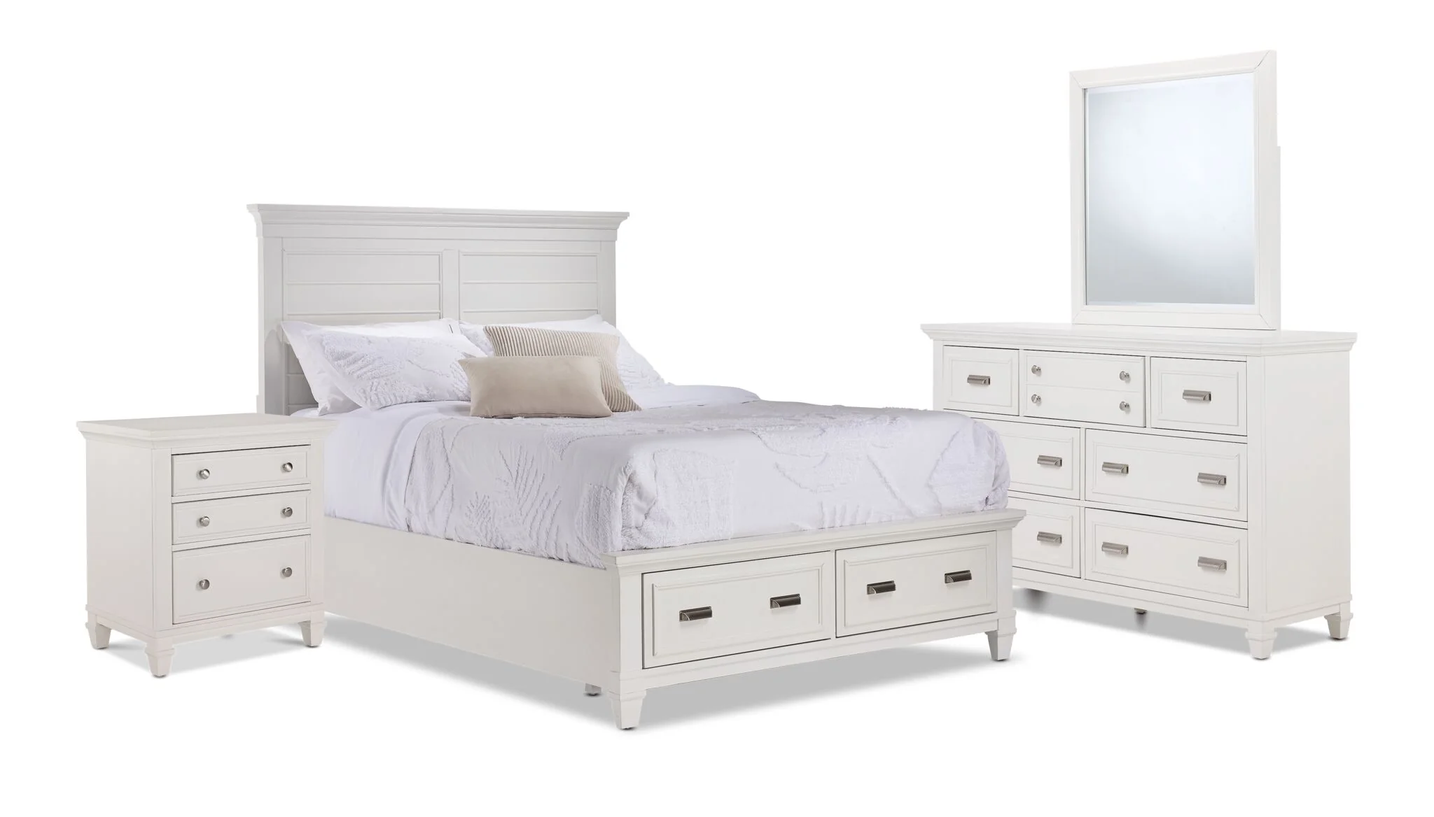 Charleston 6 - Piece King Storage Bedroom Package - Dove White
