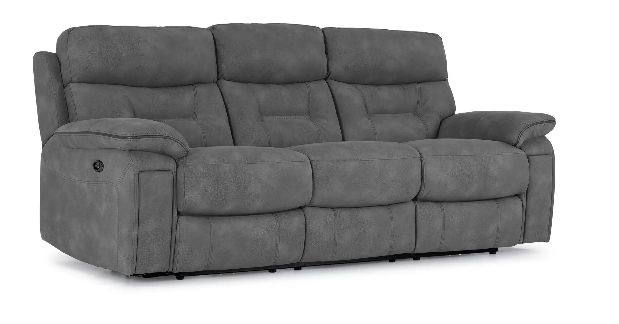 Dawson Power Reclining Sofa and Chair Set - Silver Grey - Image 2