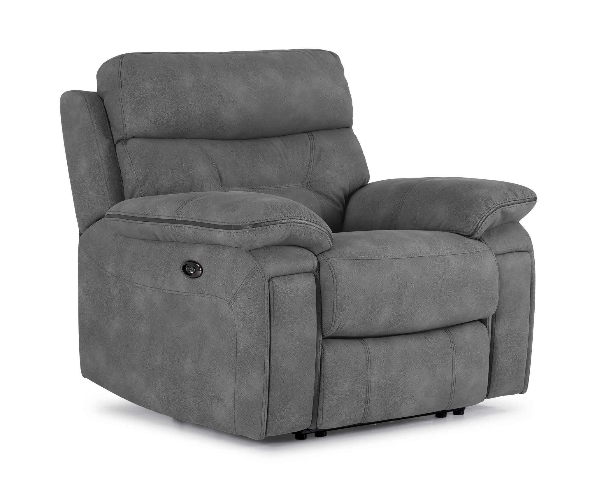 Dawson Power Reclining Sofa and Chair Set - Silver Grey - Image 3
