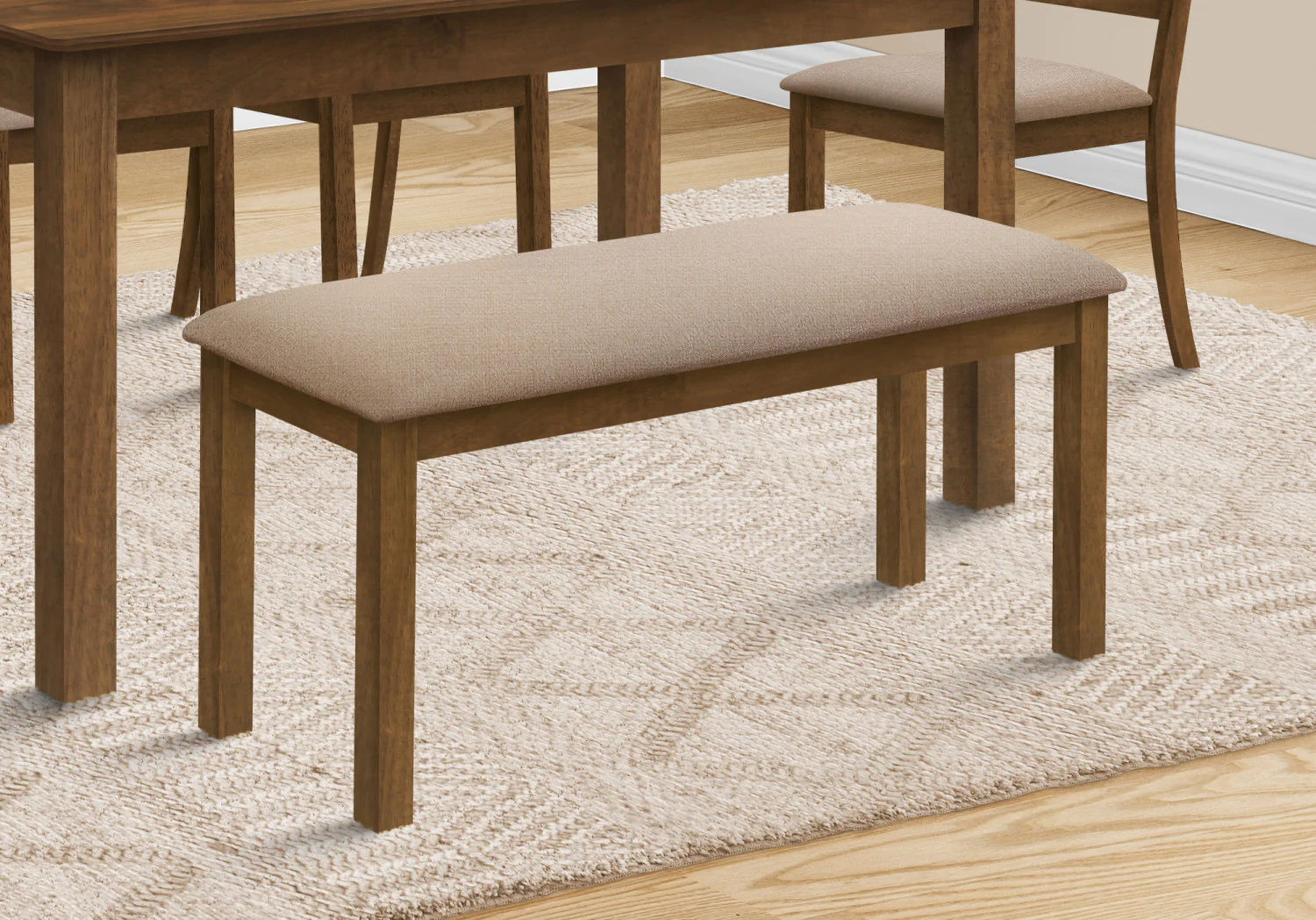 Elin Bench - Walnut/Beige - Image 2