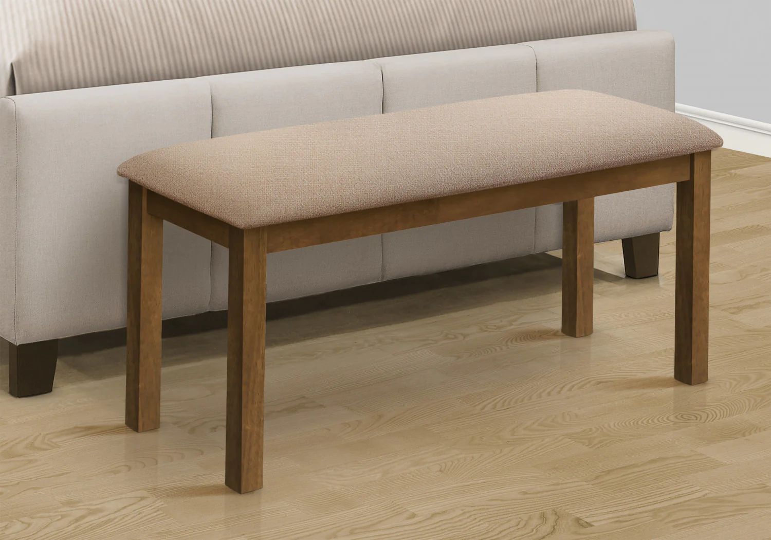 Elin Bench - Walnut/Beige - Image 6
