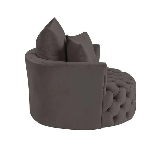 Eyrar Velvet Swivel Accent Chair - Grey - Image 4