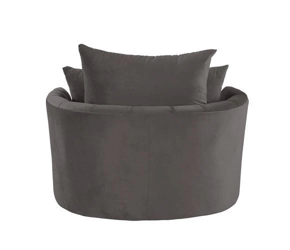Eyrar Velvet Swivel Accent Chair - Grey - Image 5