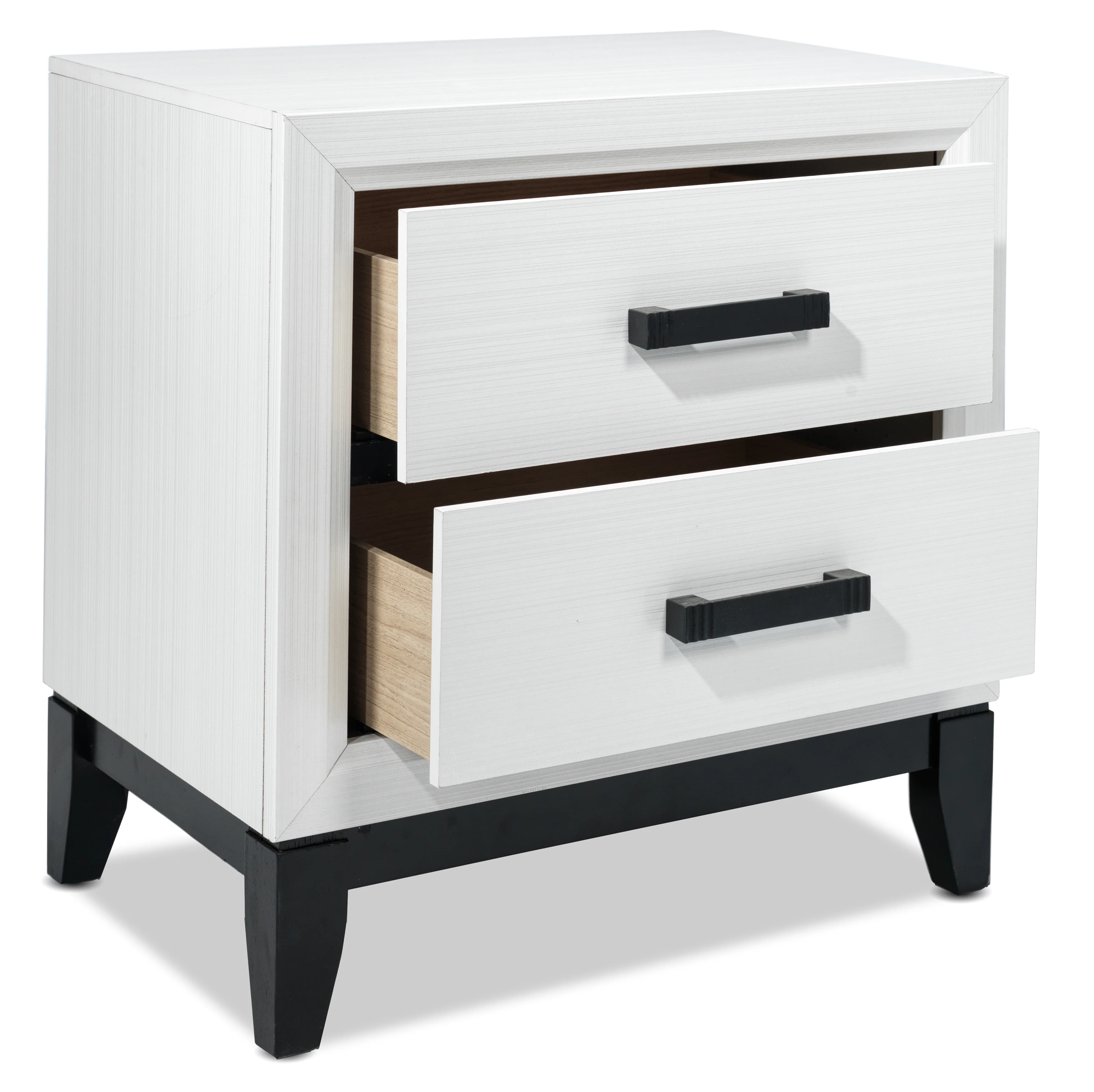 Fog 5-Piece Full Bedroom Package - White, Black - Image 6