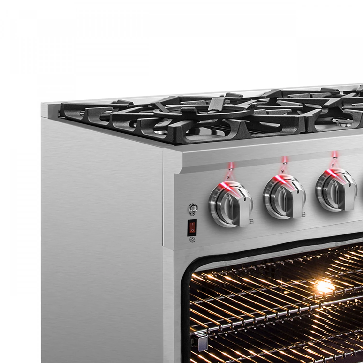 Forno Massimo 36" Stainless Steel Dual Fuel Range with True Convection and Air Fry (5.36 Cu. Ft.) - FFSGS6125-36 - Image 11