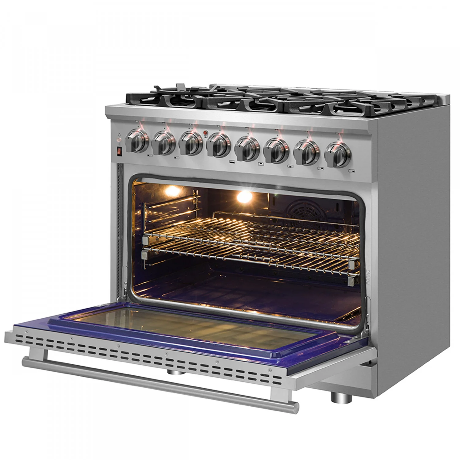 Forno Massimo 36" Stainless Steel Dual Fuel Range with True Convection and Air Fry (5.36 Cu. Ft.) - FFSGS6125-36 - Image 3