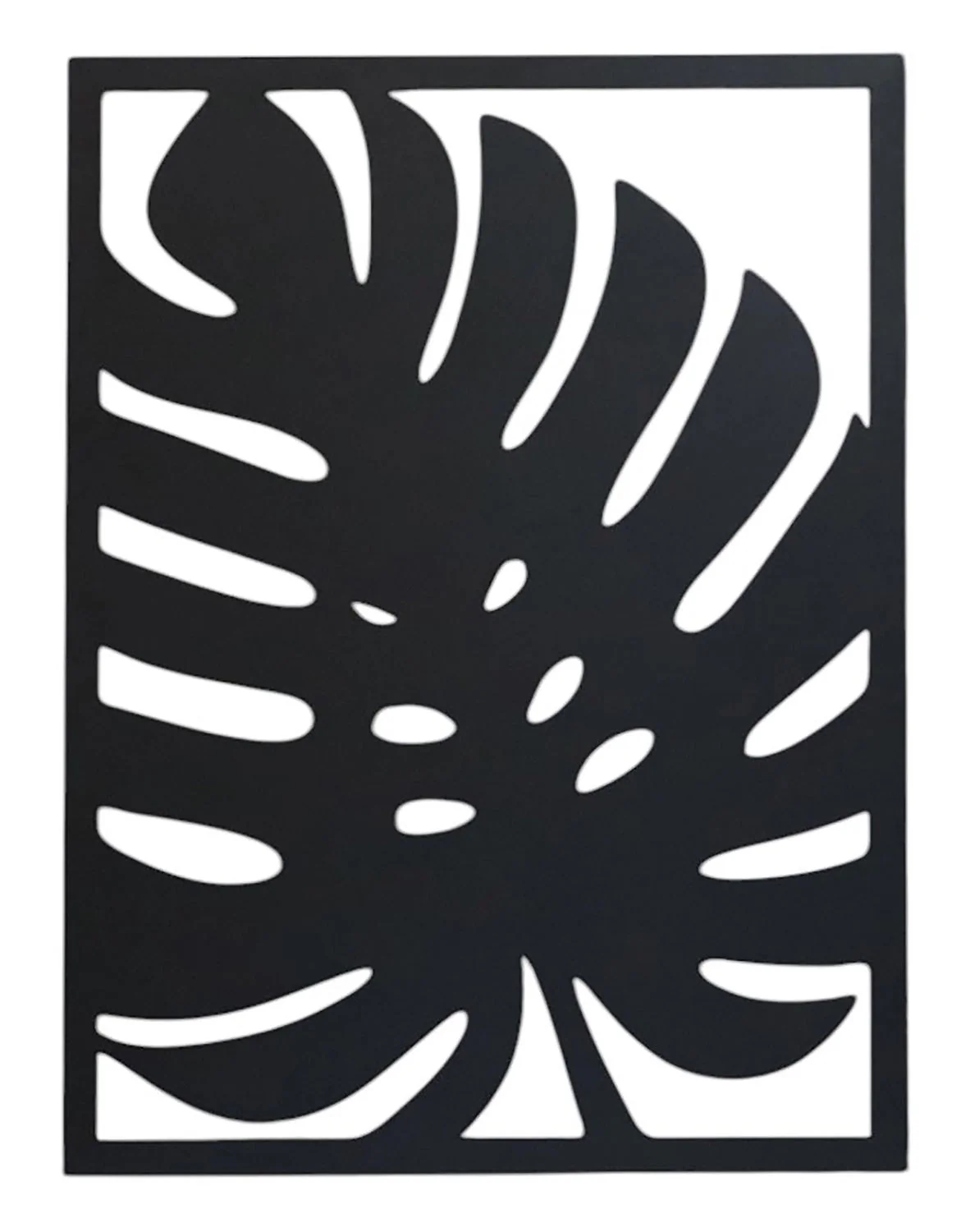 Garden Party Tropical Leaf Metal Outdoor Art - Black