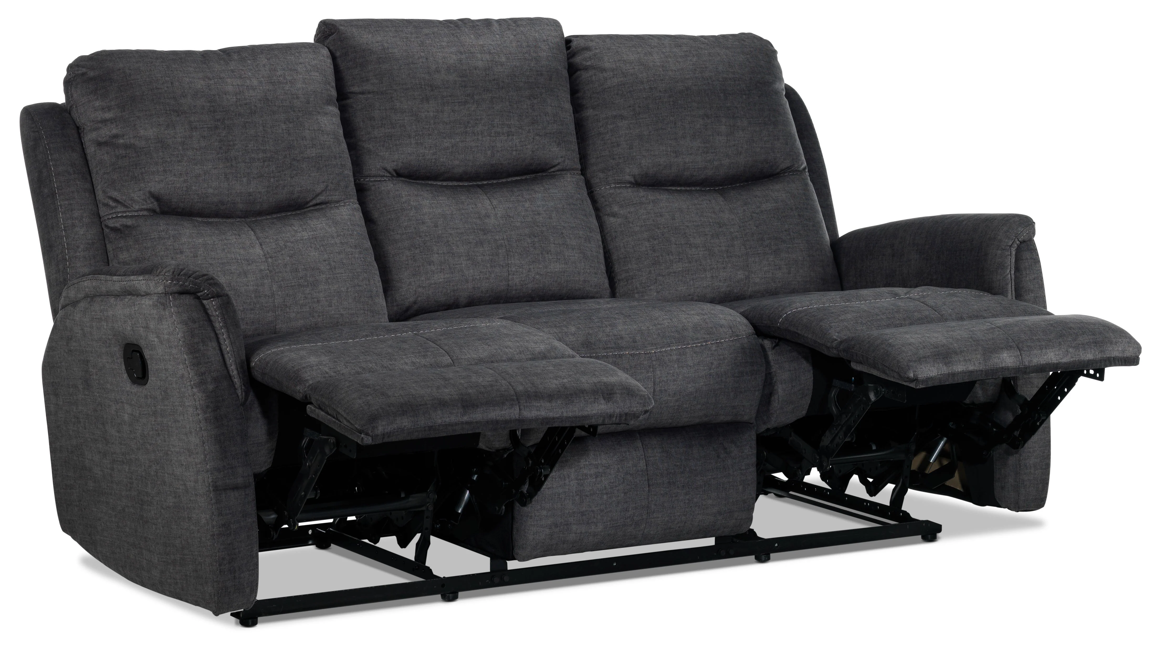 Grayson Reclining Sofa and Reclining Loveseat Set - Charcoal - Image 2