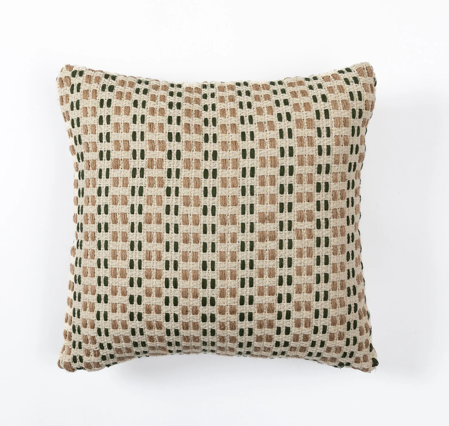 In Full Bloom 18 x 18" Textured Woven Cushion - Ivory
