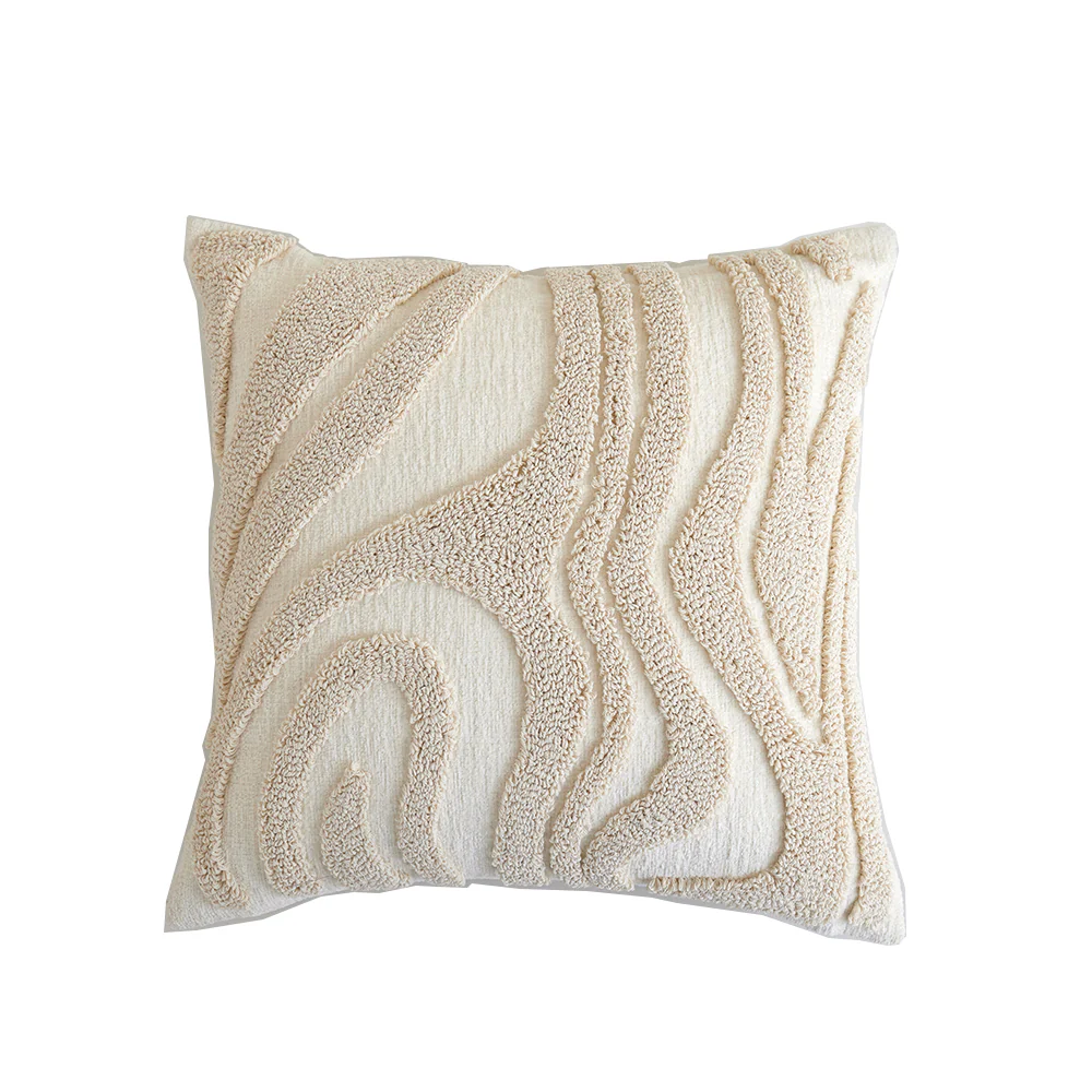 In Full Bloom 18 x 18" Tufted Cushion - Ivory