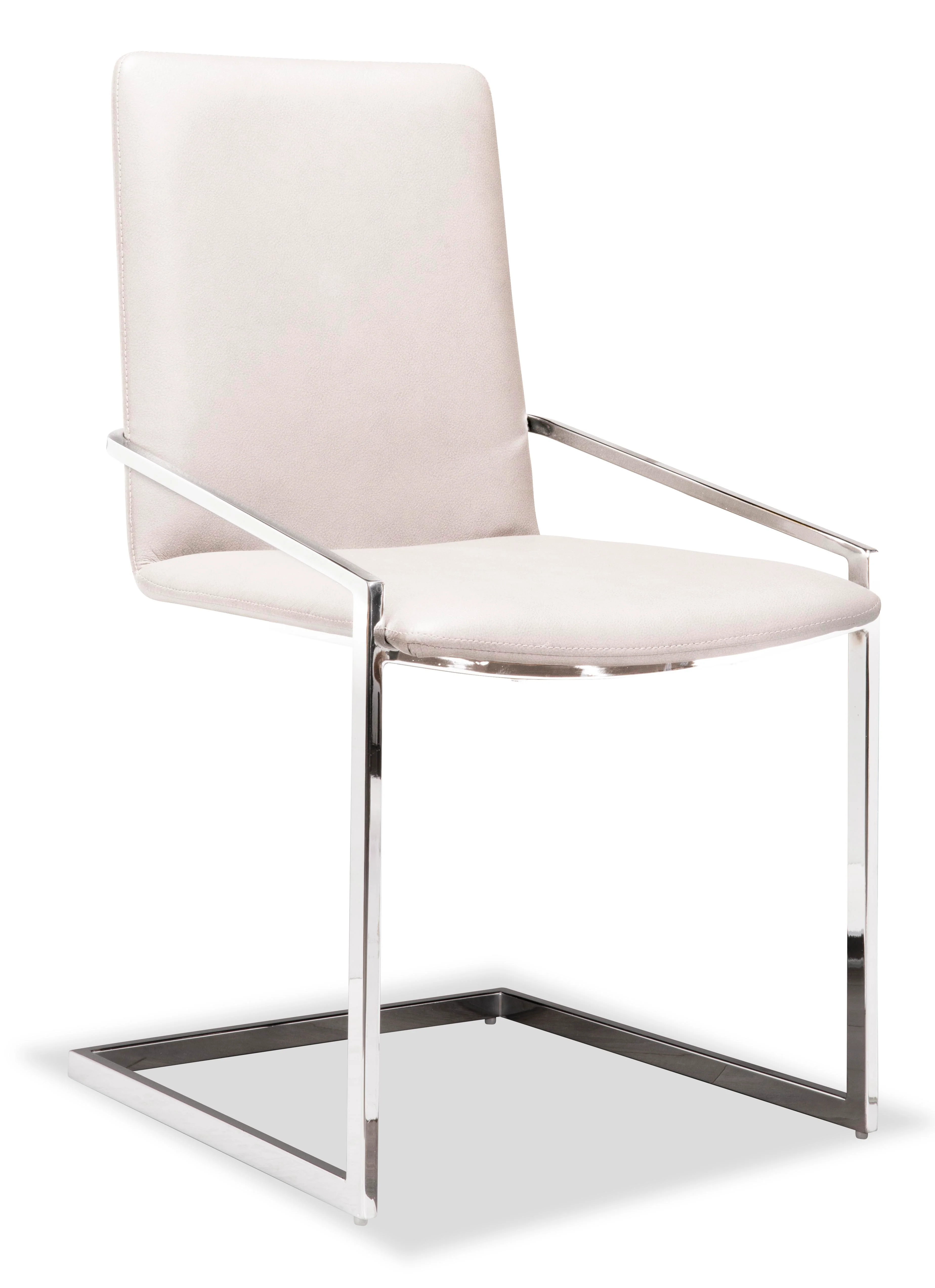Jasmine Dining Chair - White, Chrome