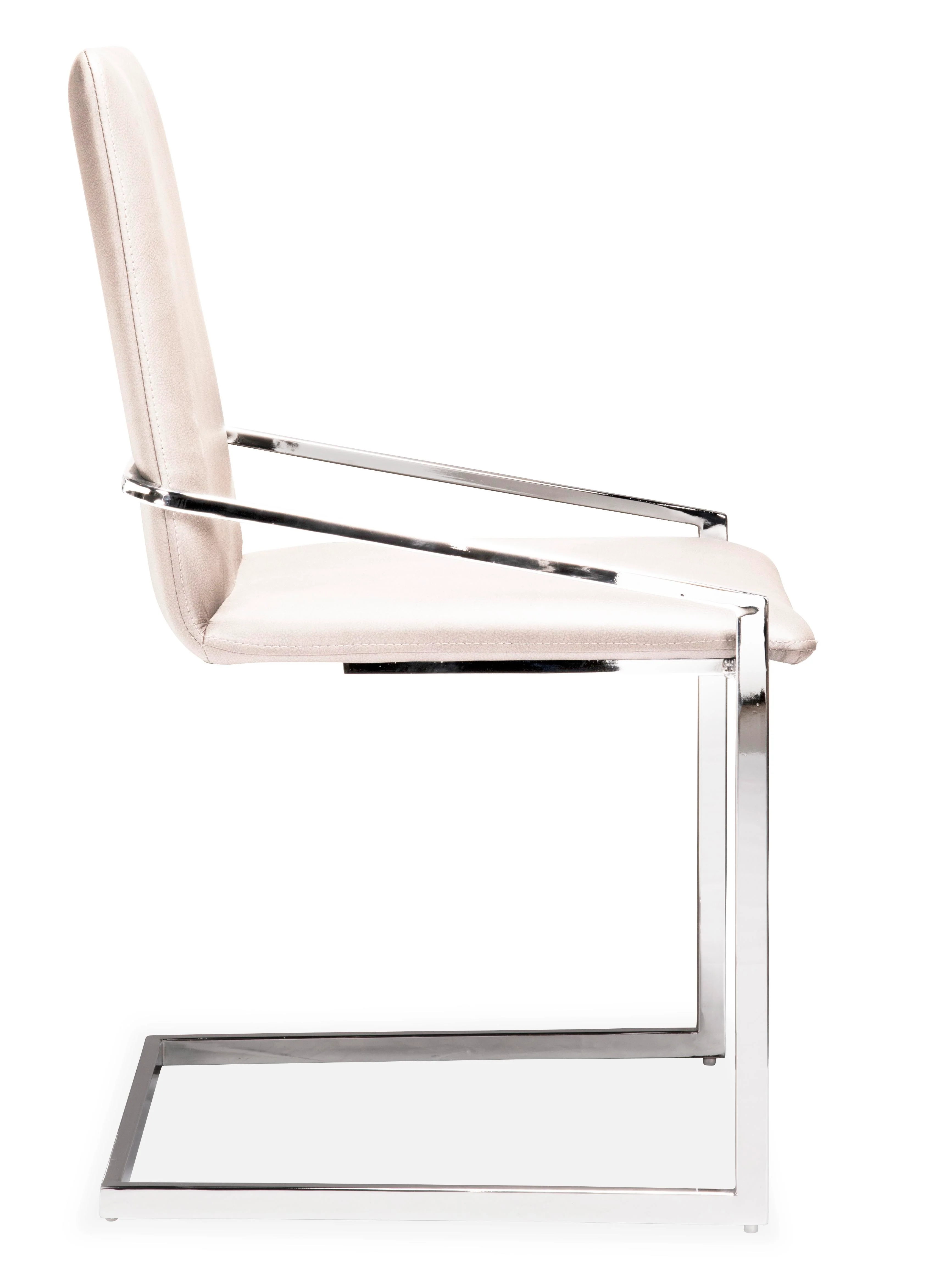 Jasmine Dining Chair - White, Chrome - Image 3