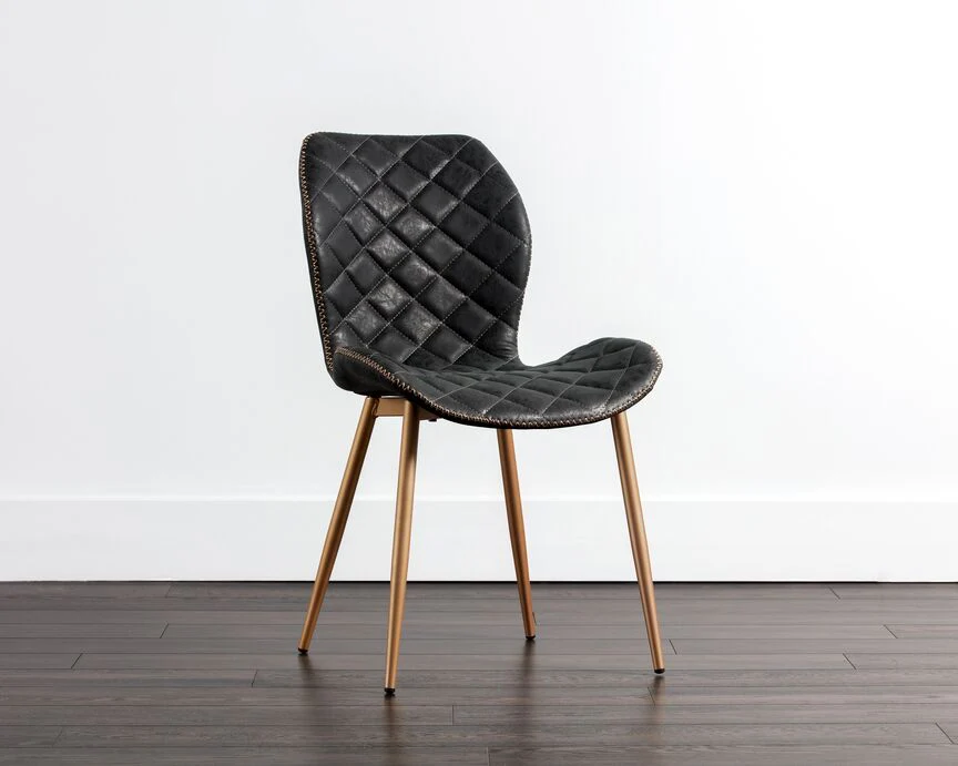 June Side Chair - Champagne Gold, Antique Black - Image 3