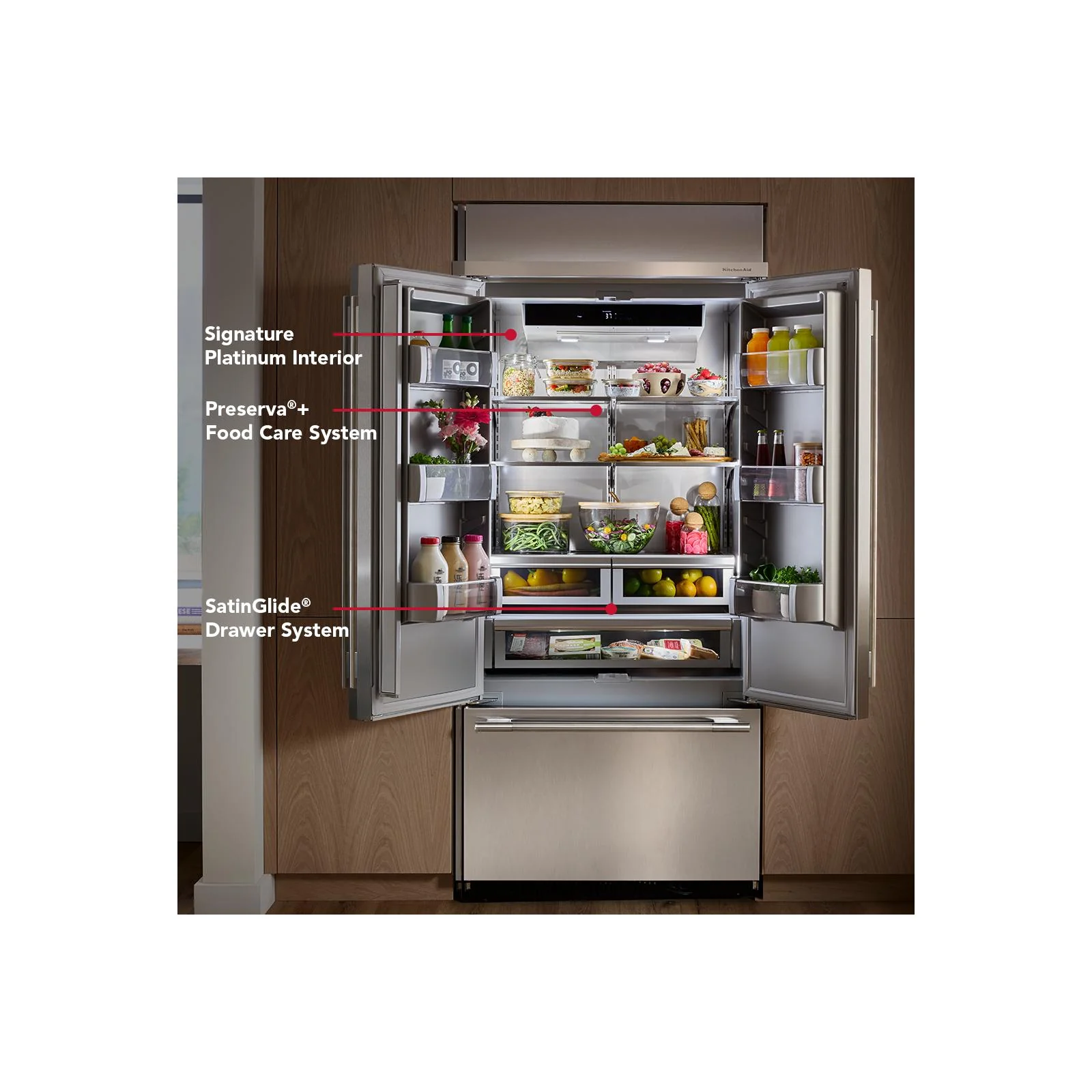 KitchenAid 36" 20.8 Cu. Ft. Juniper Built-In French Door Refrigerator - KBFN536SJP - Image 14