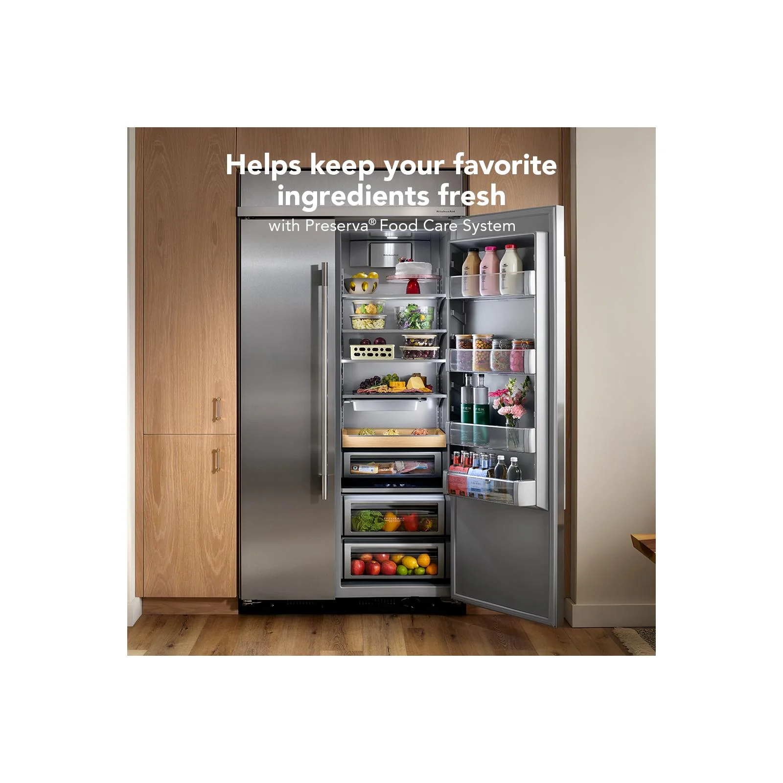 KitchenAid 42" 25.0 Cu. Ft. PrintShield Stainless Steel Built-In Side-by-Side Refrigerator - KBSD742SPS - Image 13