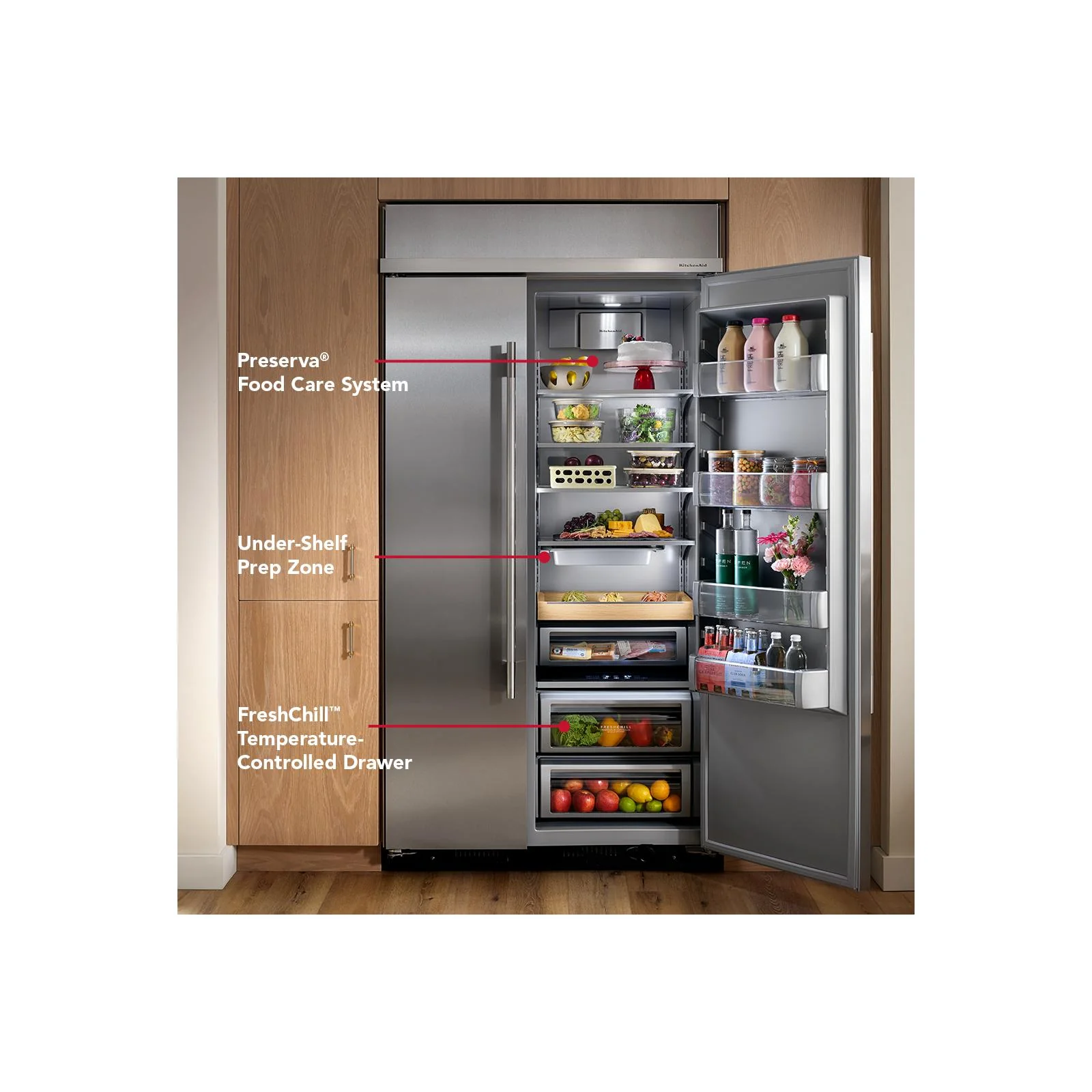 KitchenAid 48" 30.0 Cu. Ft. Juniper Built-In Side-by-Side Refrigerator - KBSN748SJP - Image 11