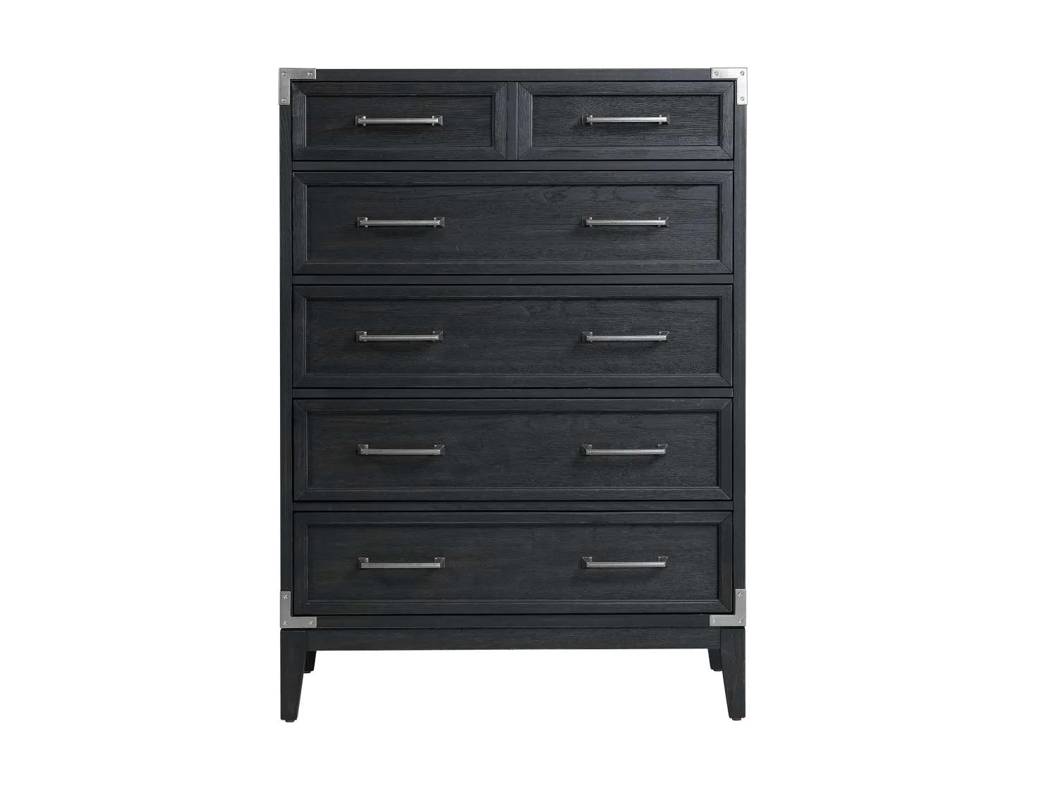 Laguna 5 Drawer Chest - Weathered Oak, Black - Image 2