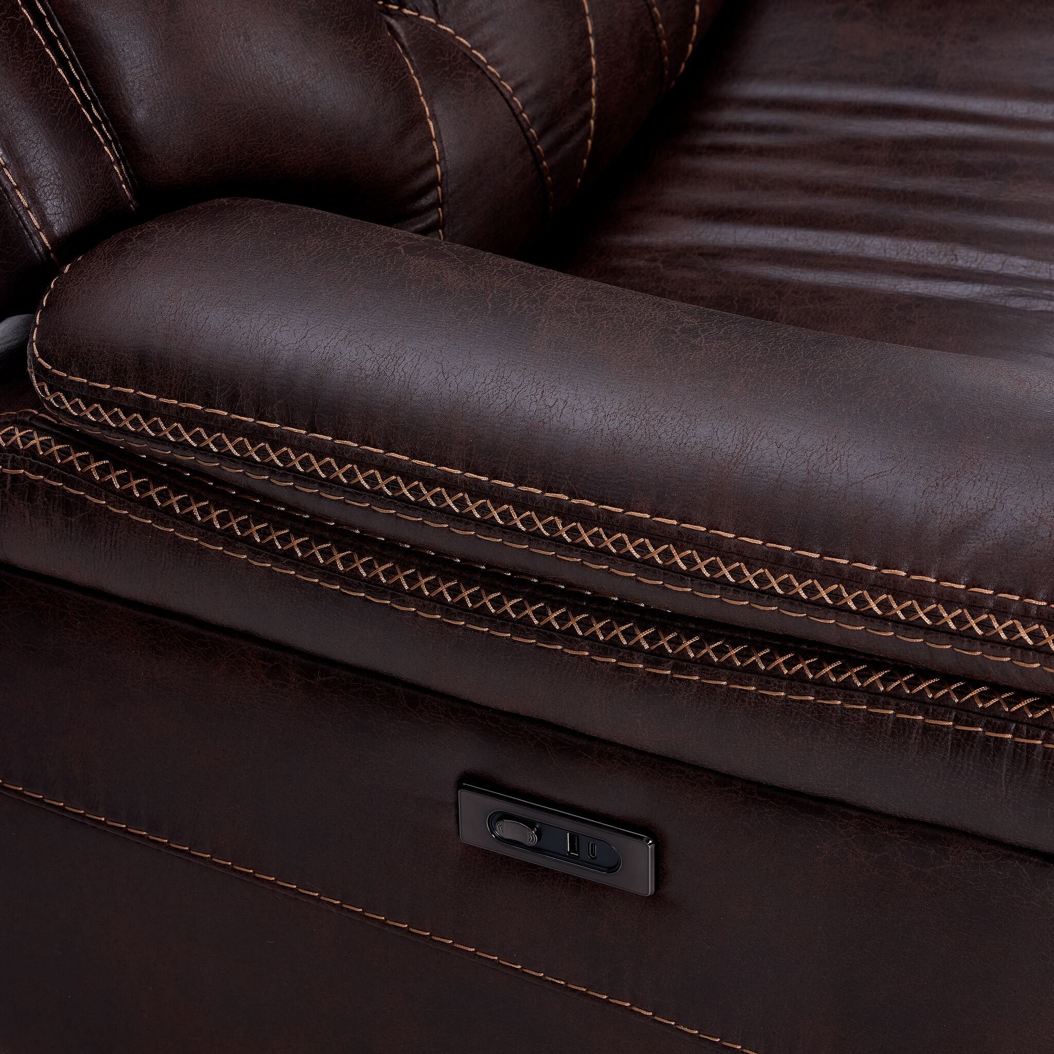 Laredo Power Reclining Loveseat with Console - Walnut - Image 7