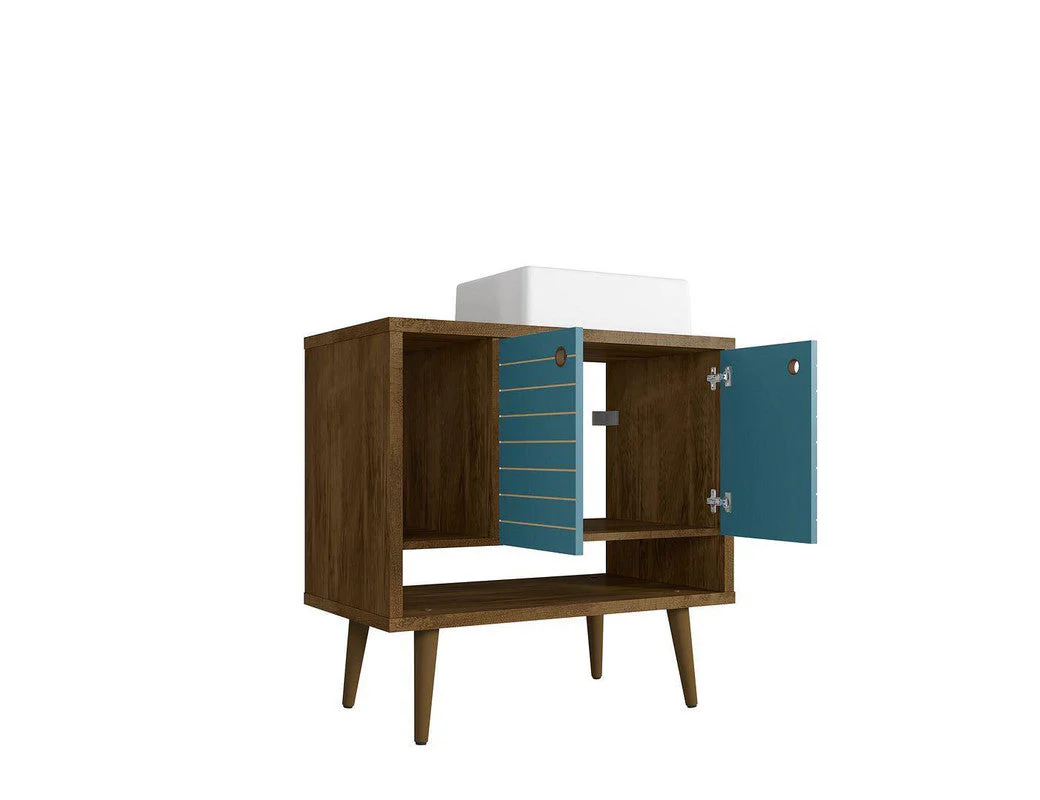Lekedi 31.5" Bathroom Vanity Sink - Rustic Brown/Aqua Blue - Image 3