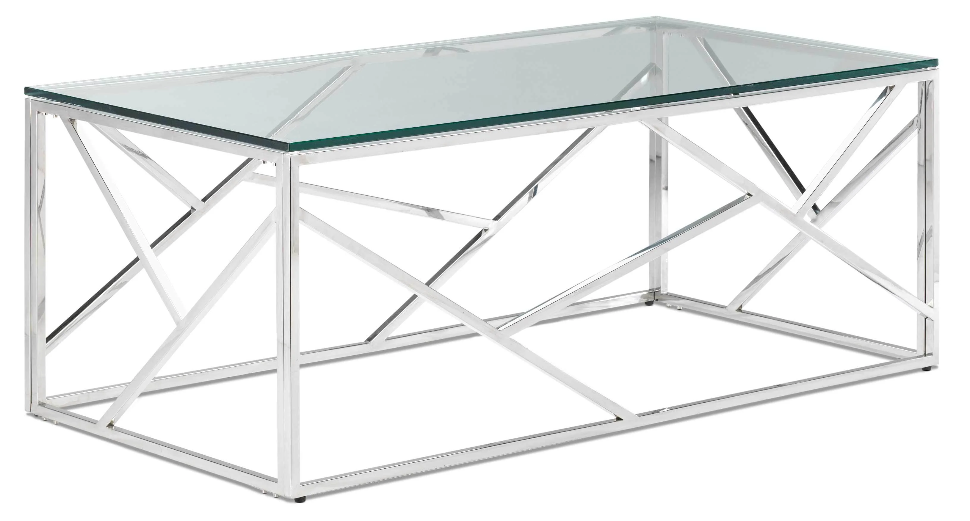 Lexie Coffee Table and Two End Tables Set - Stainless Steel - Image 2