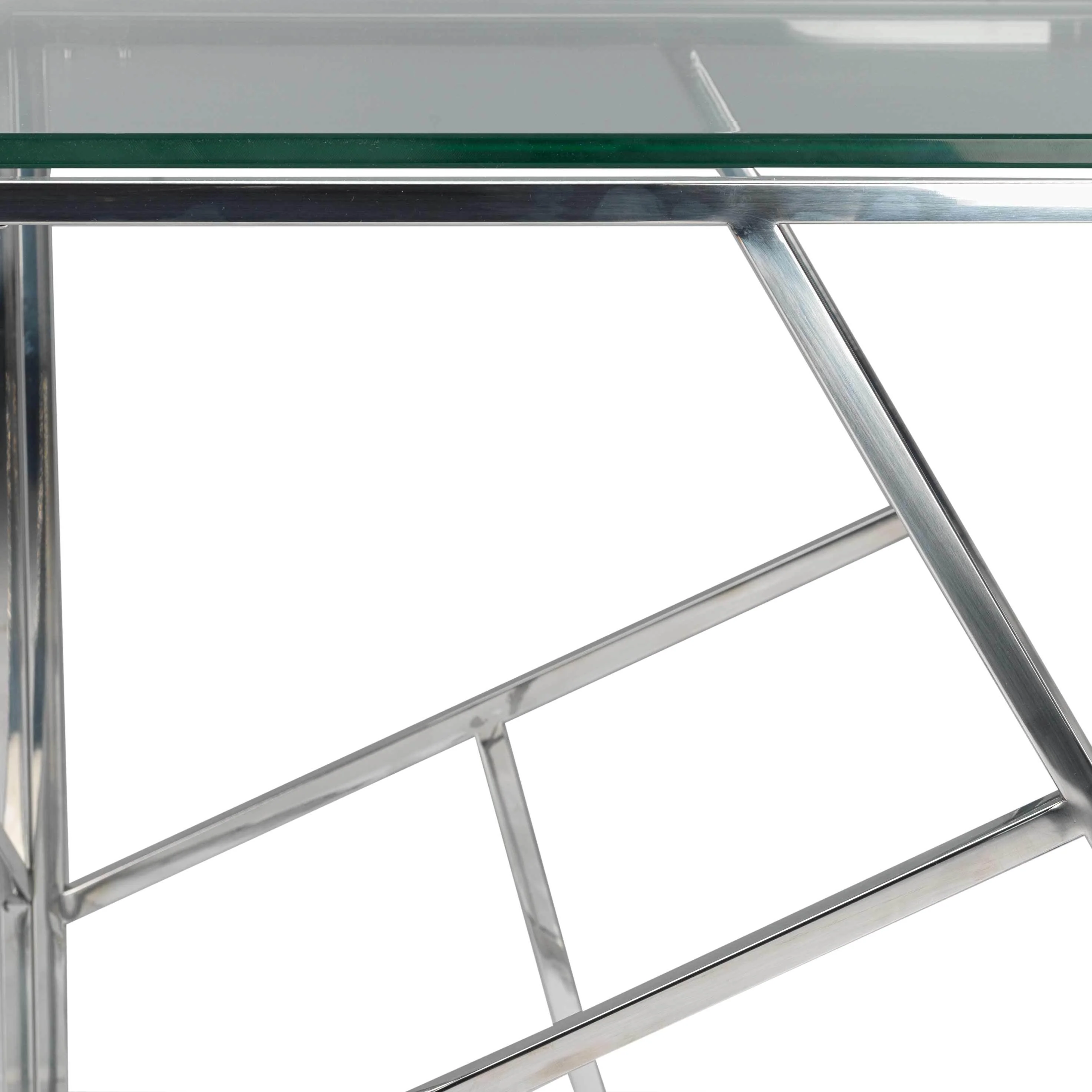Lexie Coffee Table and Two End Tables Set - Stainless Steel - Image 4