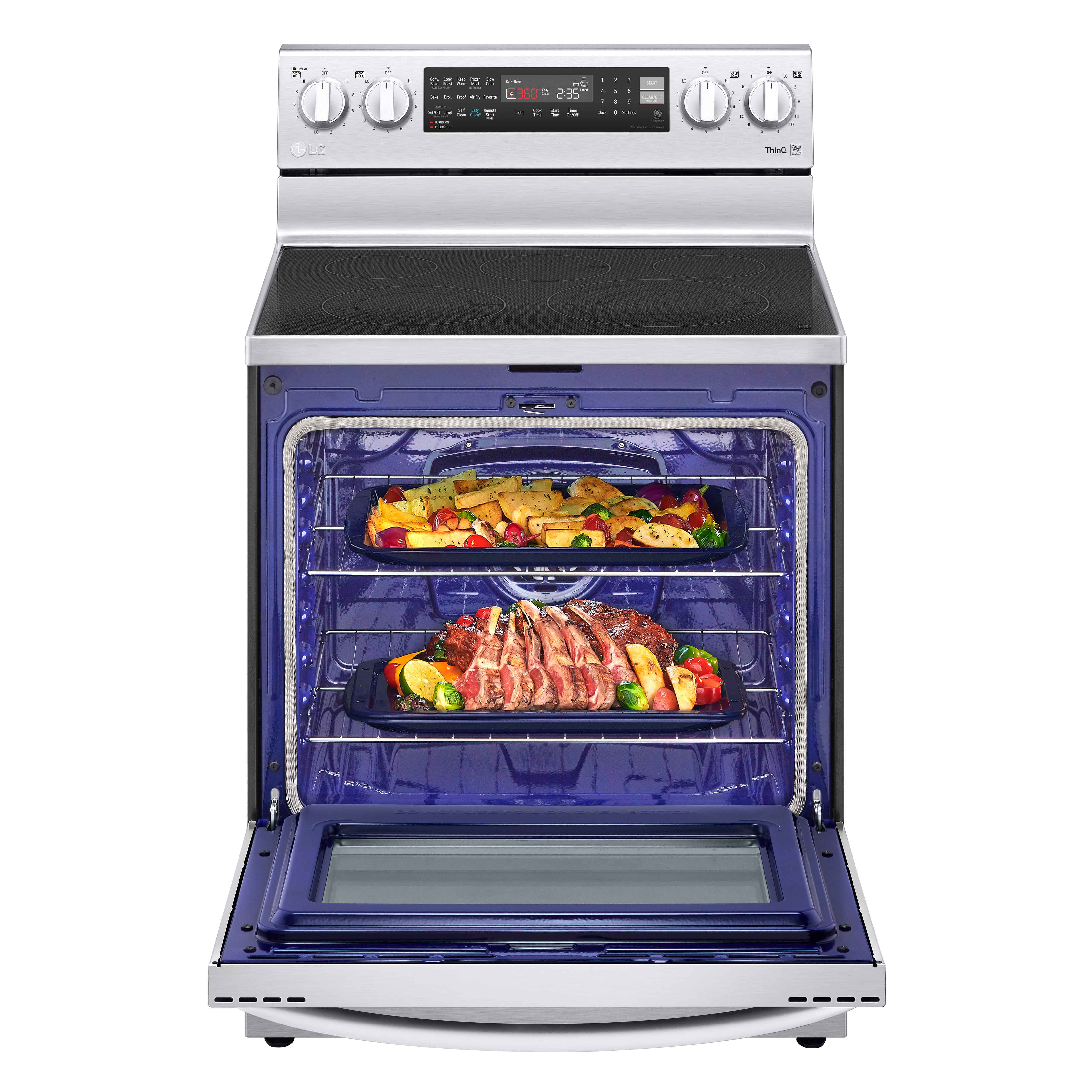 LG Smudge Resistant Stainless Steel 6.3 cu ft. Electric ThinQ® InstaView™ Range with Air Fry and True Convection- LREL6325F - Image 2