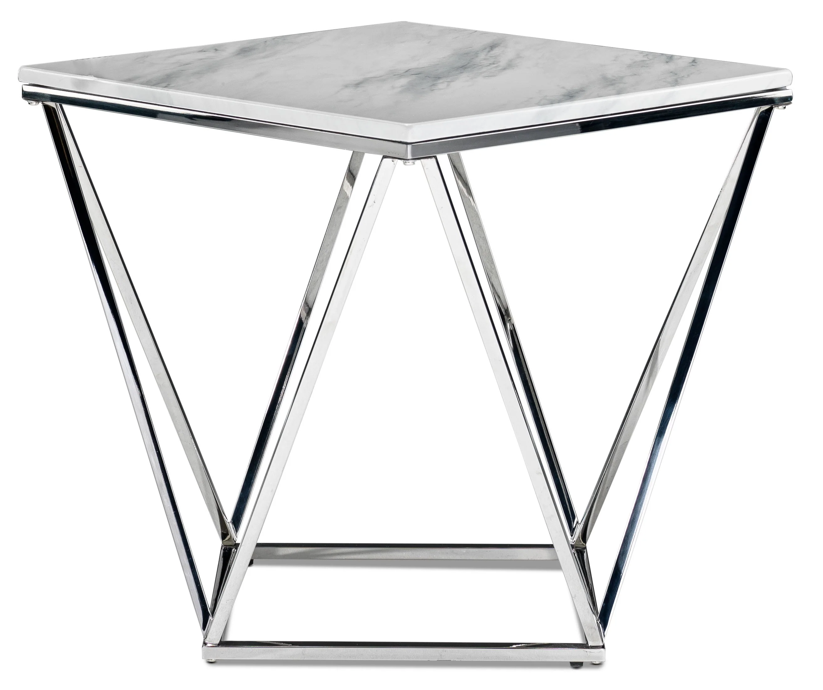 Lynn Coffee Table and Two End Tables - Marble and Stainless Steel - Image 3