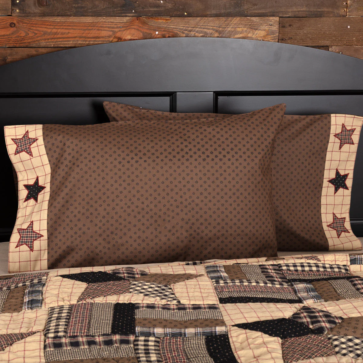 Malta King Pillow Case - Barn Red/Chocolate Brown - Set of 2 - Image 2