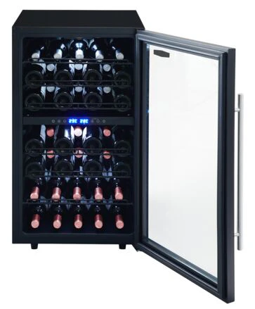 Marathon Black Freestanding Dual Zone Cooler 43 bottles (3.2 cu. ft.) - MWC145-DBL - Image 3