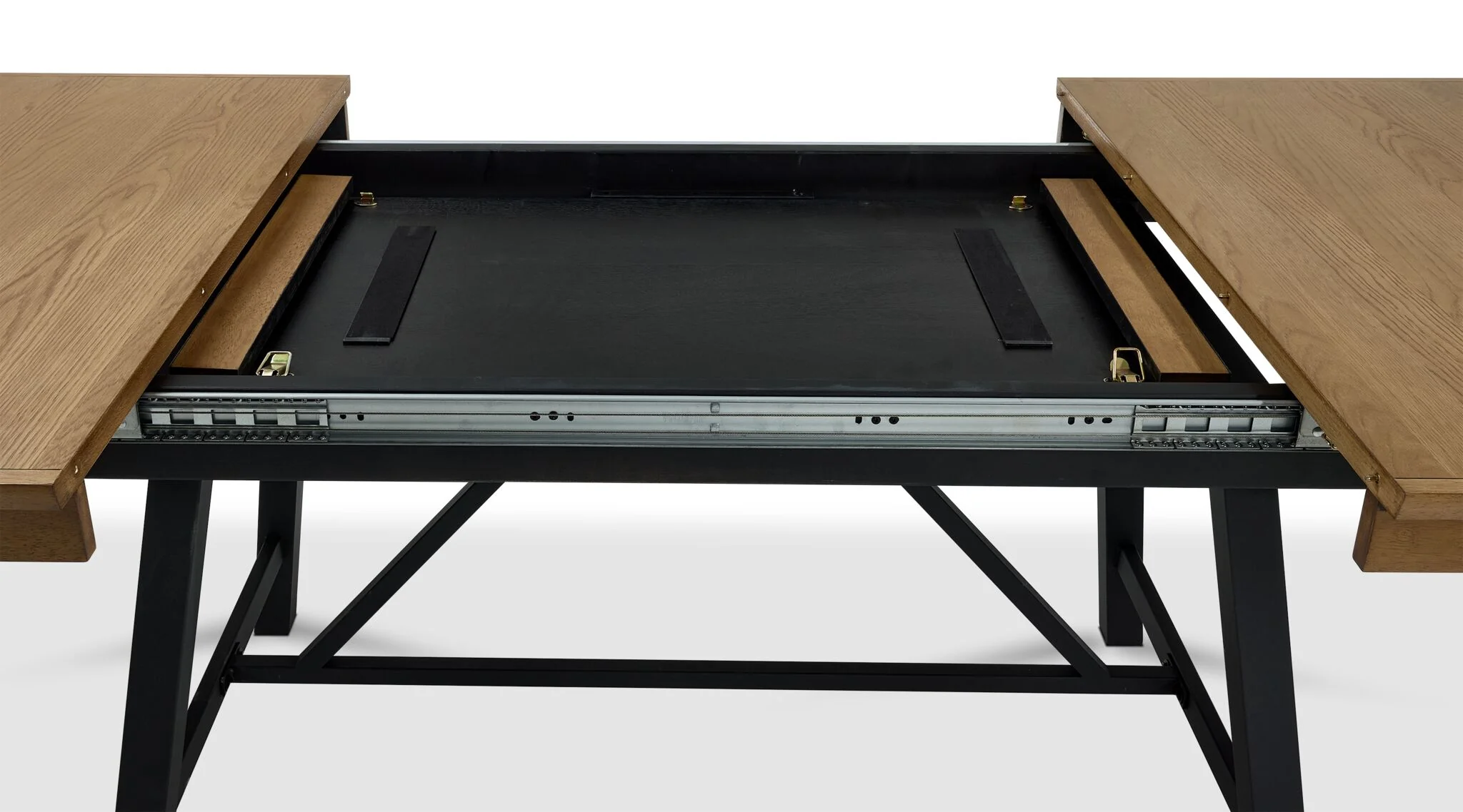 Feeling Connected - Newport Extendable Trestle Table - Oak and Black - Image 6