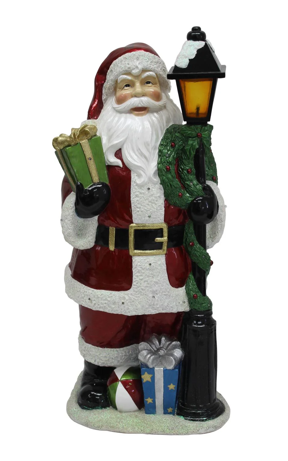 Nicholas Stacking Indoor/Outdoor Lamp Post Statue - Red/ White - Image 3