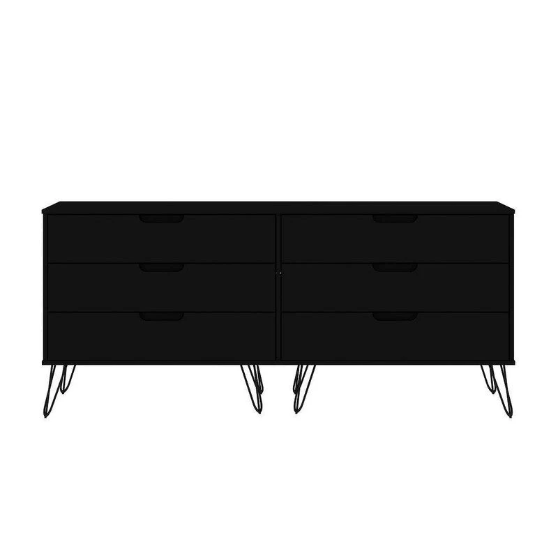 Nuuk 6-Drawer Double Dresser - Black