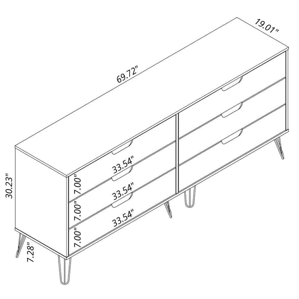 Nuuk 6-Drawer Double Dresser - Black - Image 7