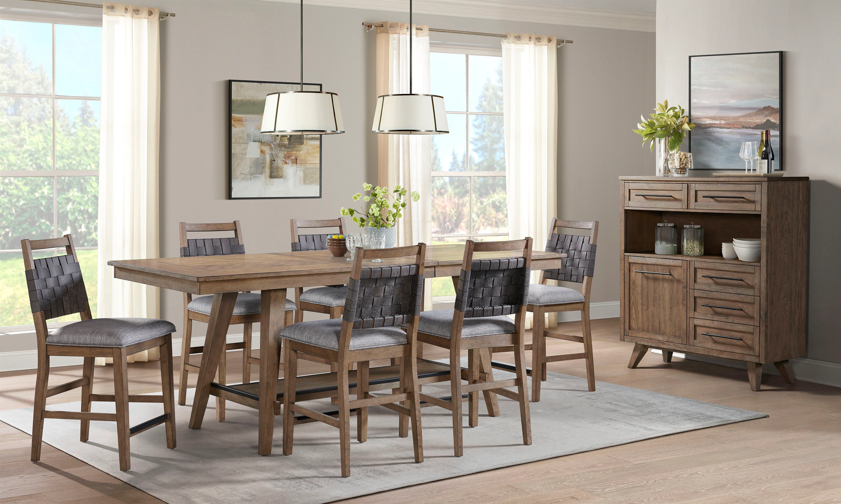 Oslo Extendable Counter Height Dining Table - Weathered Chestnut - Image 2