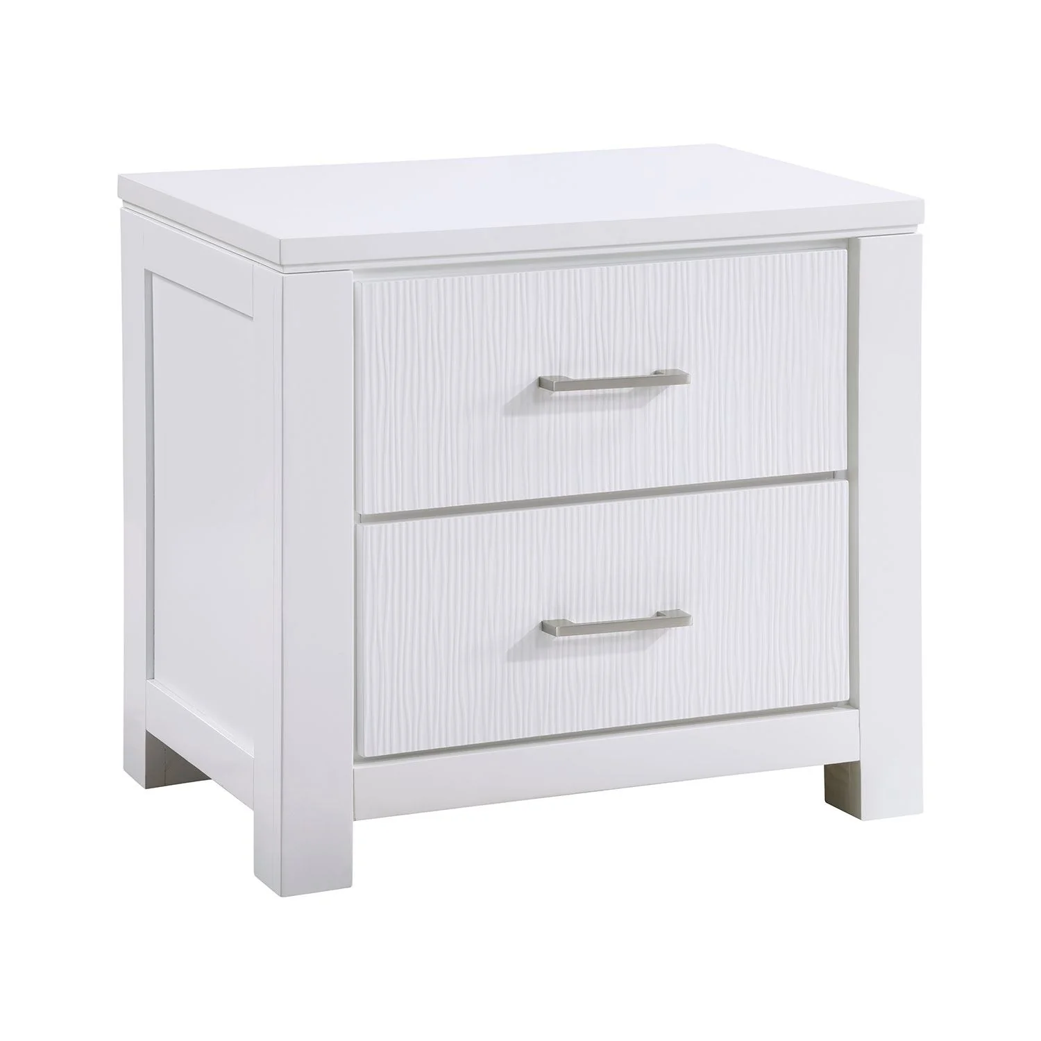 Paris 5-Piece Queen Storage Bedroom Package - White, Silver - Image 3