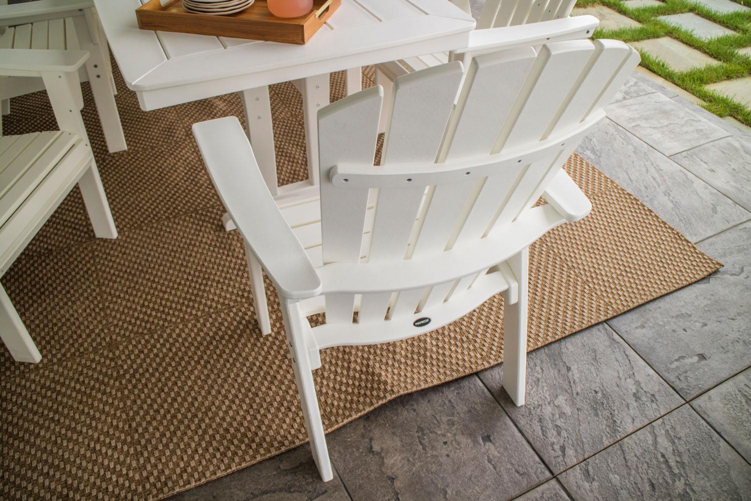 POLYWOOD® Nautical Adirondack 7-Piece Trestle Dining Set - White - Image 3