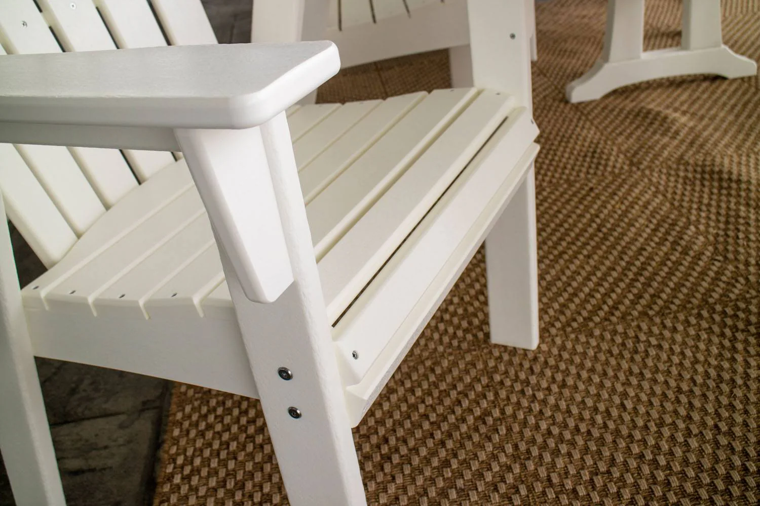 POLYWOOD® Nautical Adirondack 7-Piece Trestle Dining Set - White - Image 6