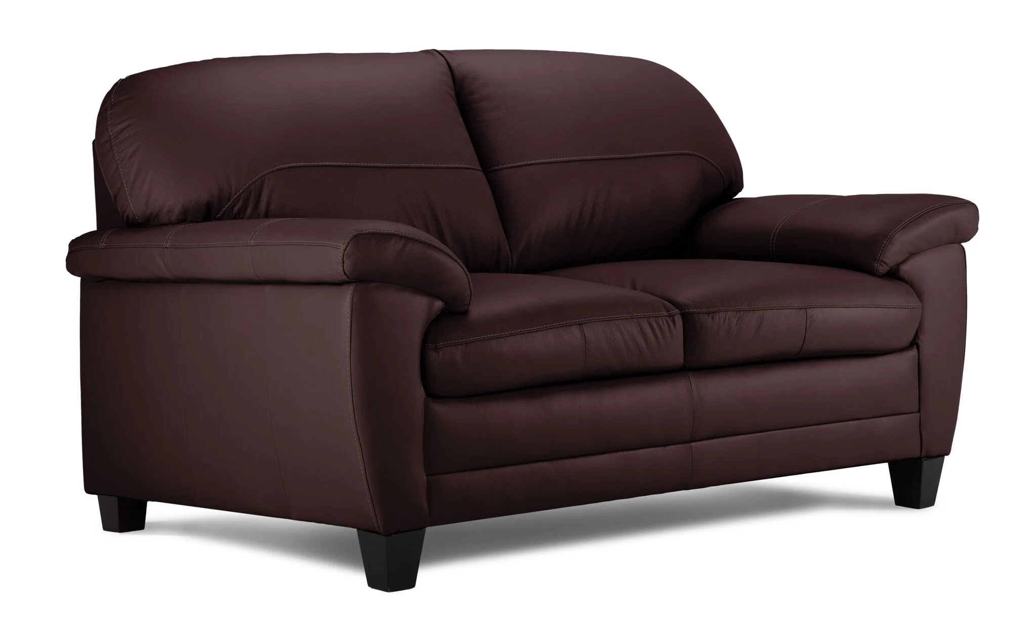 Raphael Leather Loveseat - Mocha - Image 2