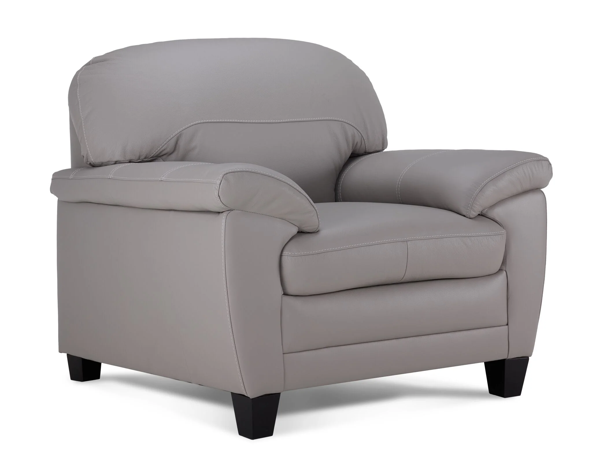 Raphael Leather Sofa and Chair Set - Cloud Grey - Image 3